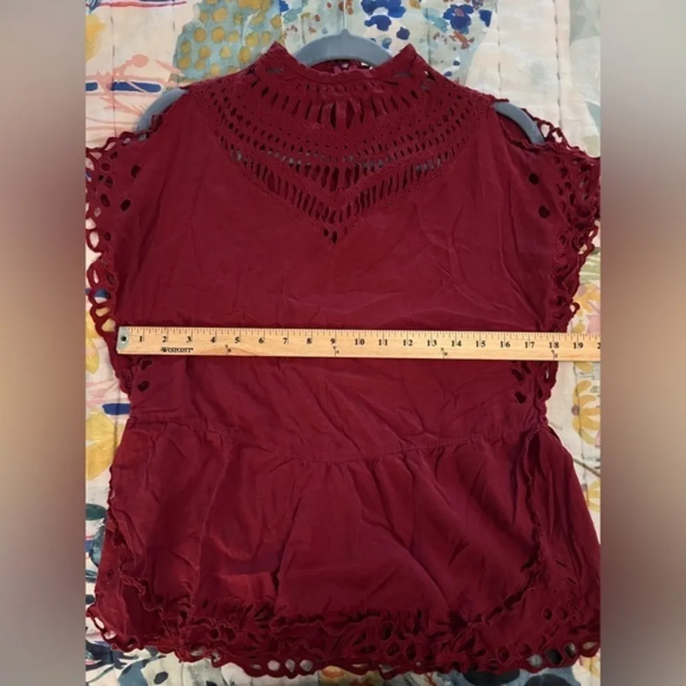 IRO PARIS 40 L Laser-Cut Mock Neck Jala Top Split Shoulder - Image 9