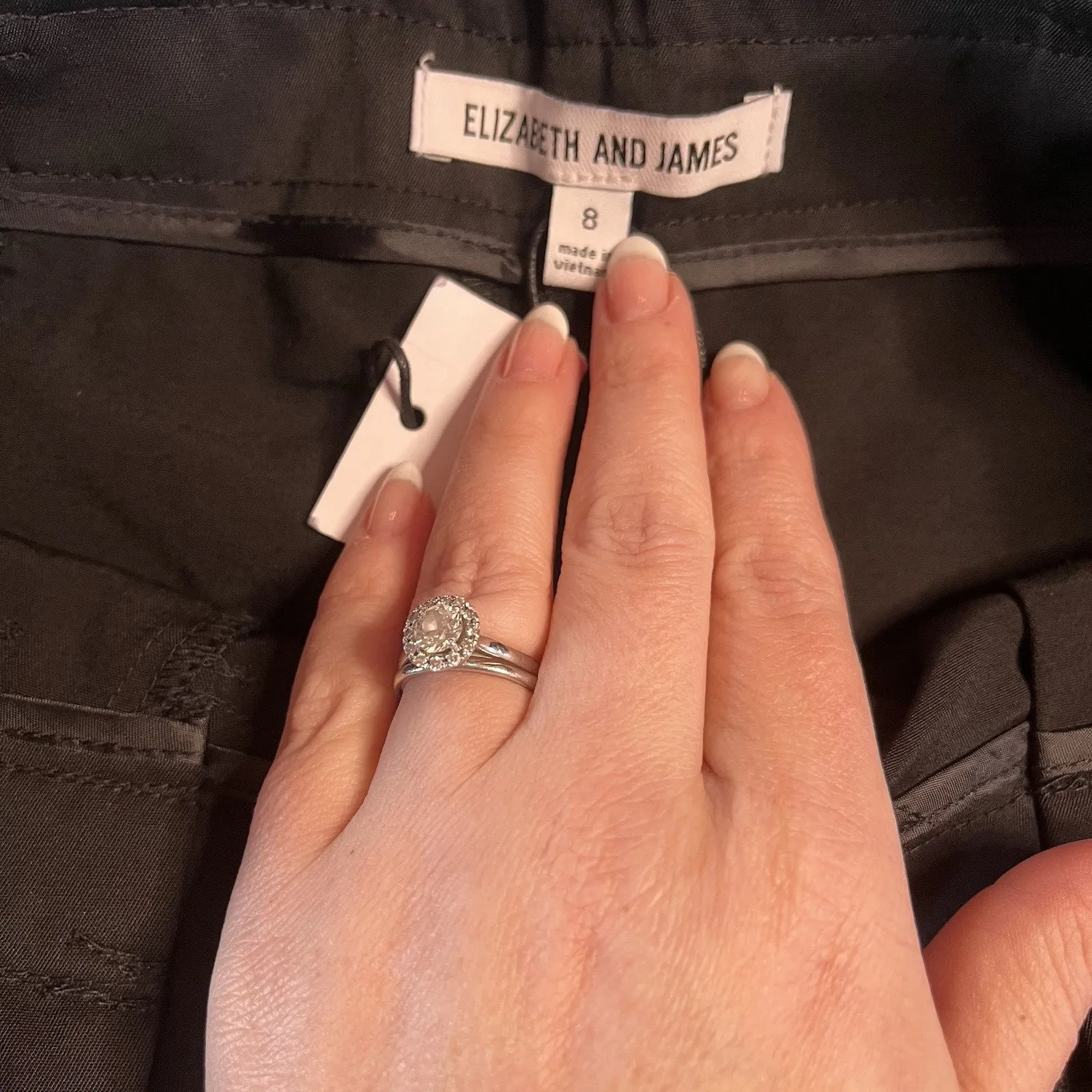 Elizabeth & James Rock Casual Belted Pleated/Cuffed Pants in Black. Size 8 NEW - Image 11