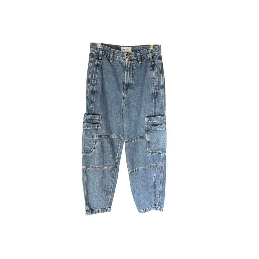 FRAME - Barrel Leg Cargo Jeans Sz 26 - Image 3