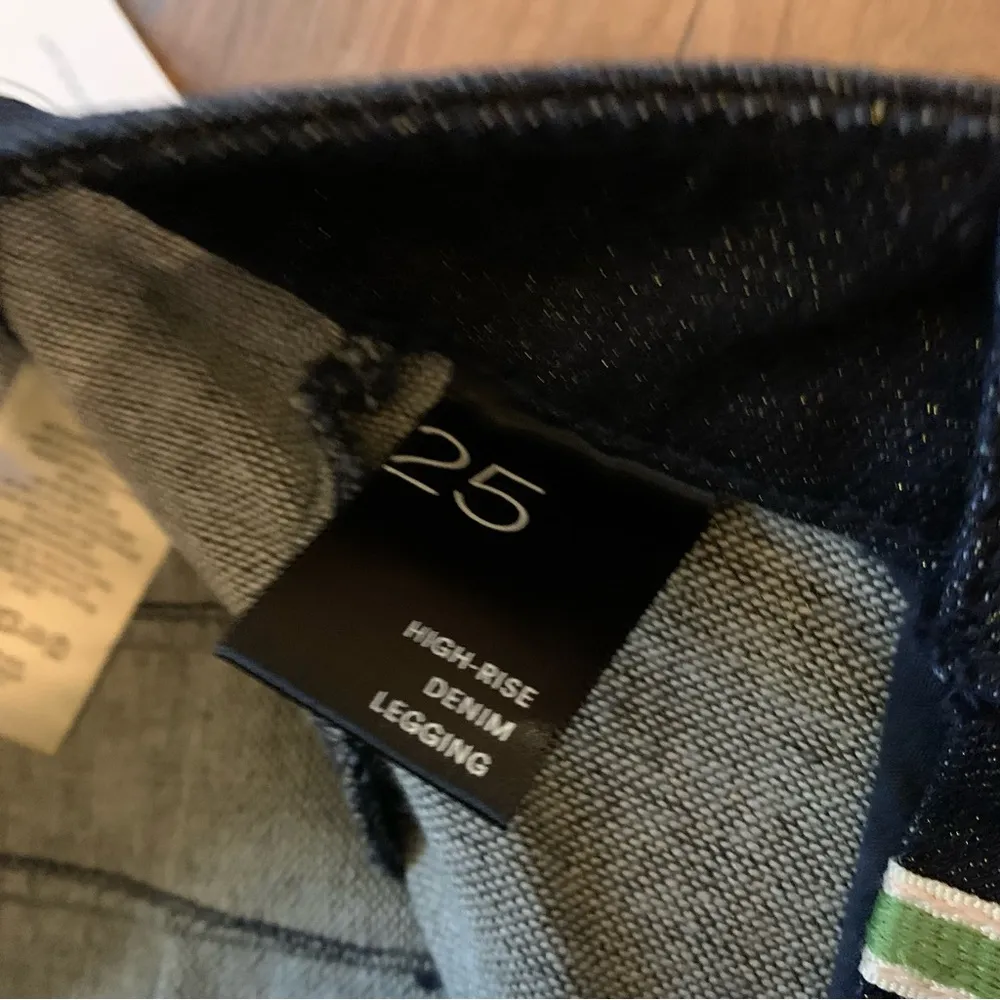 NWT Anthropologie Pilcro Gold Shimmer High-Rise Denim Leggings Jeans Blue 25 - Image 7