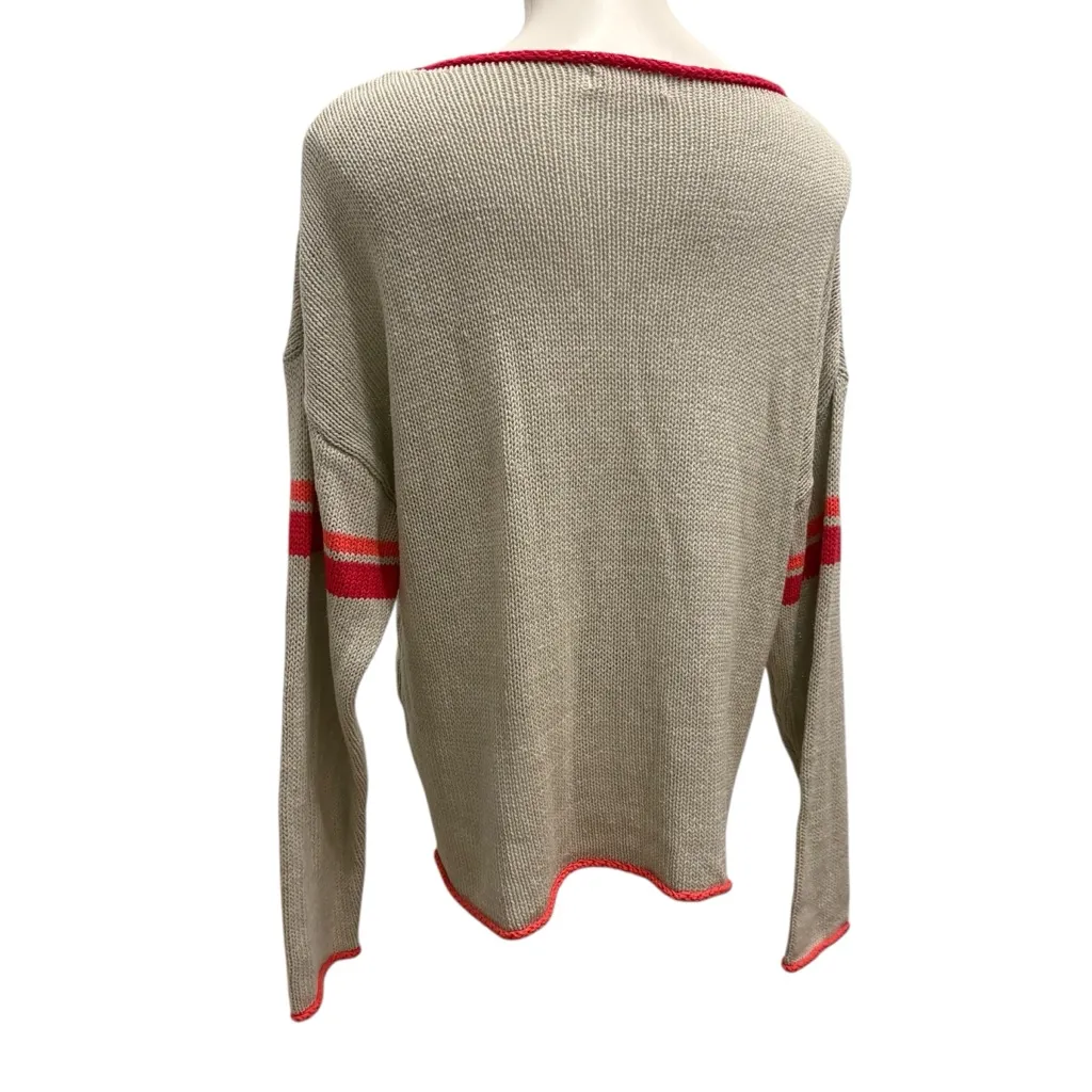 Natural Life Carson Oversized Knit Sweater Pullover Smiley Graphic, Sz L/XL - Image 6