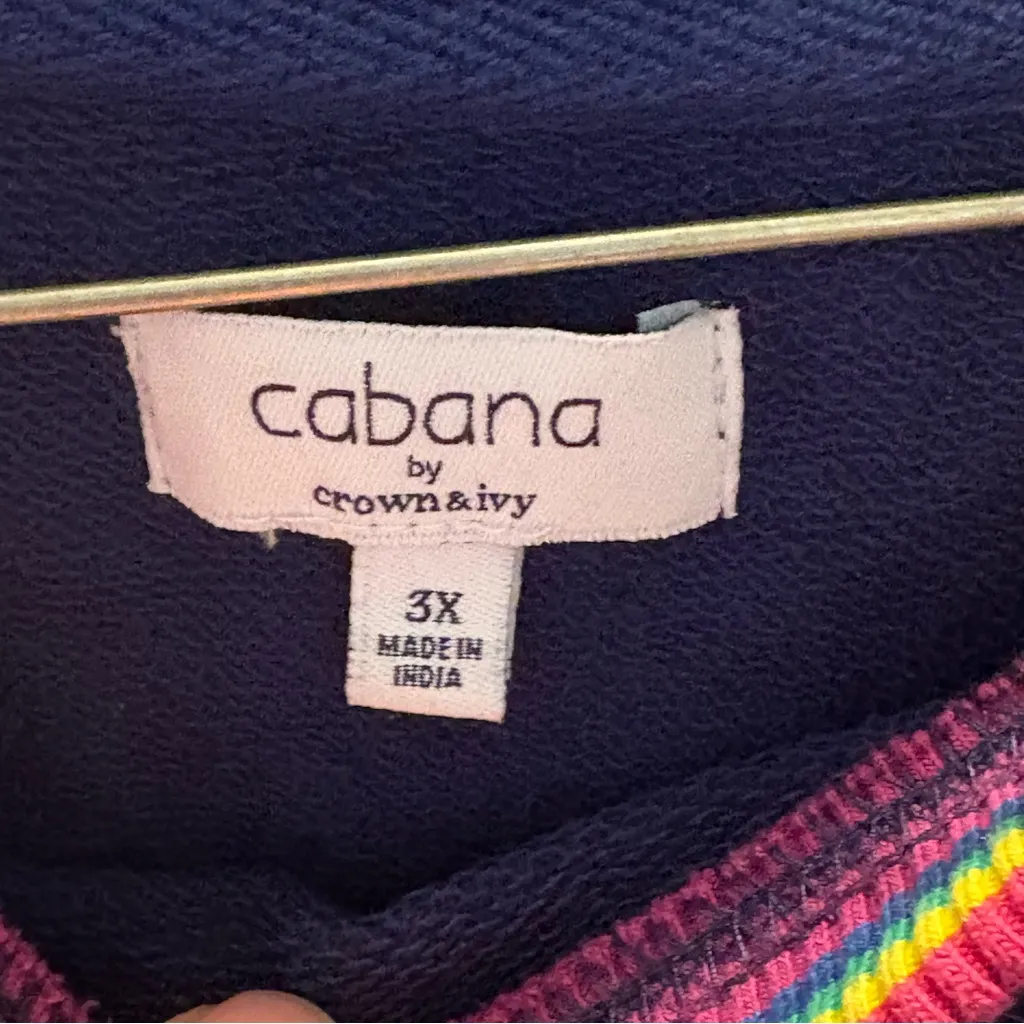 Cabana by Crown & Ivy Blue “Lovers” Shirt With Rainbow Accent Size 3XL - Image 6