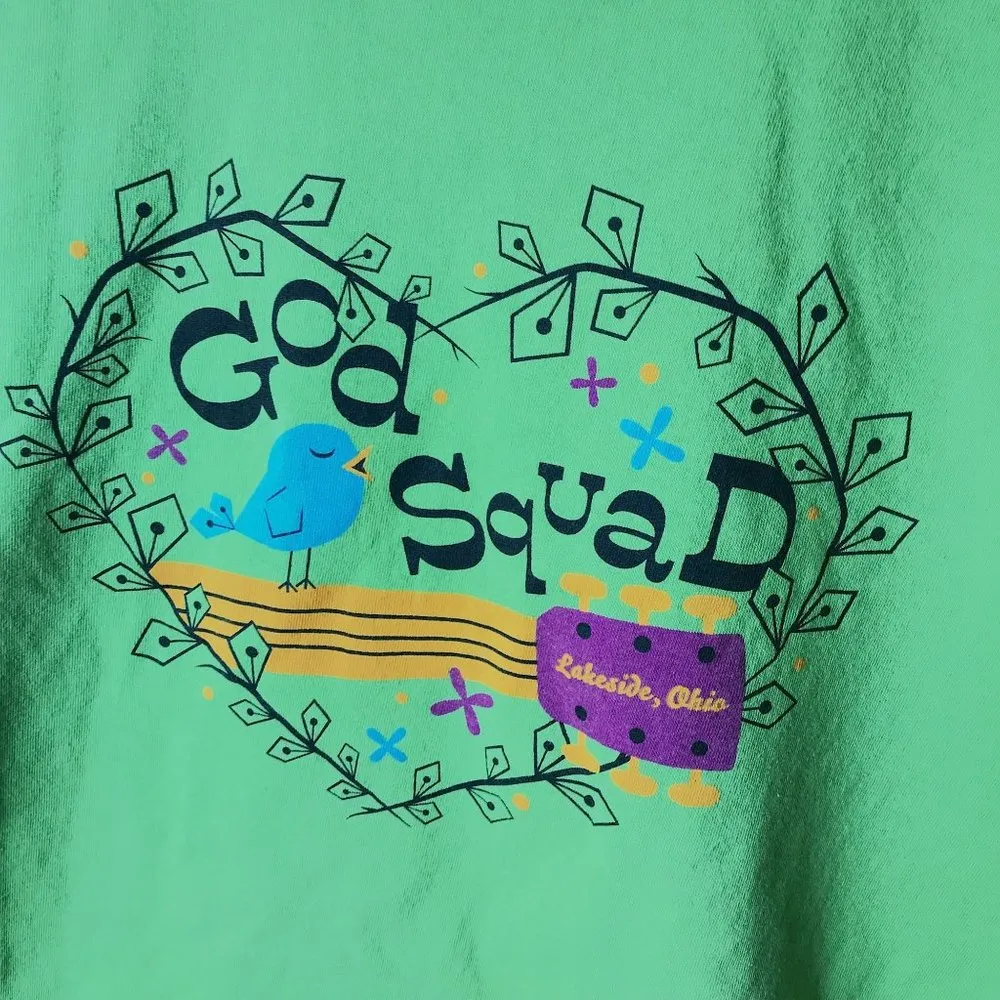 God Squad Lakeside Ohio T Shirt Green Large L More Fun Than A Kid Statement Logo - Image 7