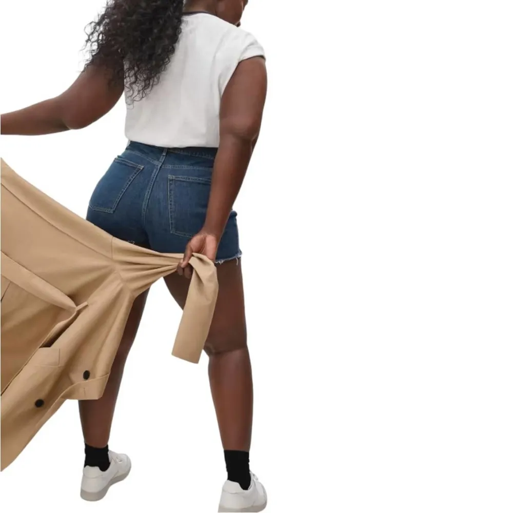 New Everlane The Way-High Denim Short High Rise Raw Hem Organic Cotton Size 31 - Image 14