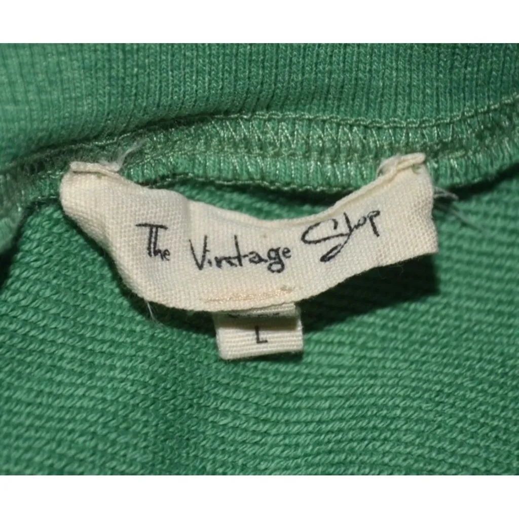 The Vintage Shop Ladies L Green One Sleeve Crop Sweatshirt Casual Activewear - Image 6