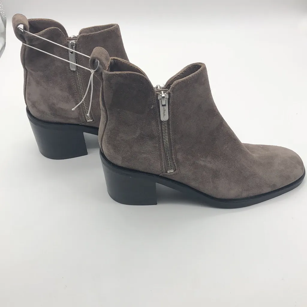 3.1 PHILLIP LIM Charcoal Gray Elegant Suede Ankle Boots. - Image 7