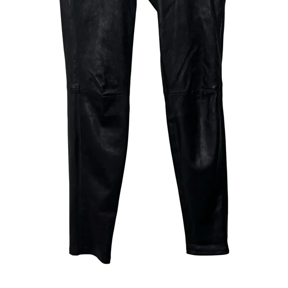 Theory Adbelle L2 Leather Pants Women’s Size 8 Black High Rise Skinny Stretch - Image 5