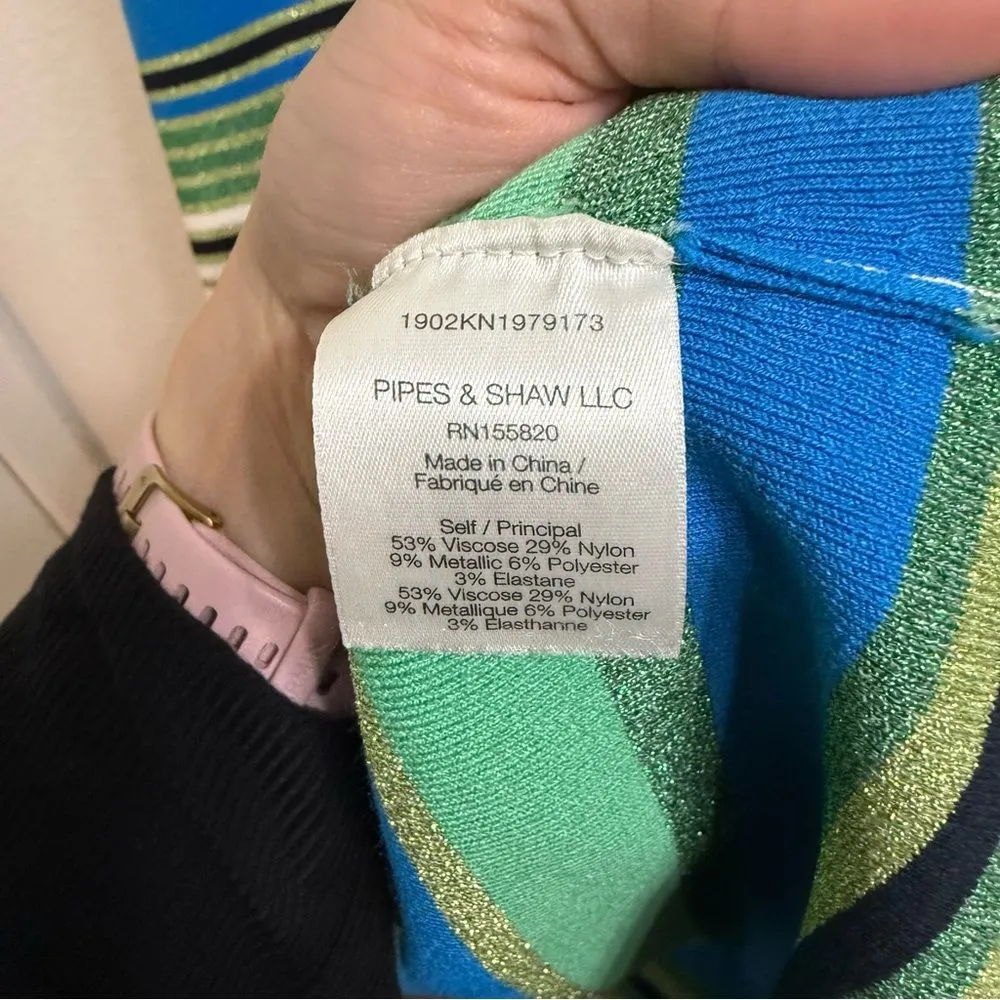 Veronica Beard Dulce Striped Scoop-Neck Sleeveless Dress Size XL - Image 3