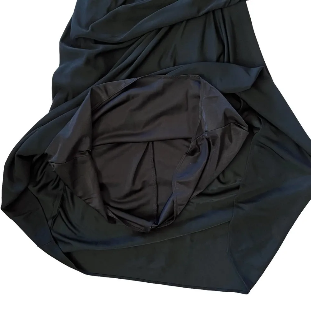 Twisted Drape-Front Edgy Formal Black Sleeveless Dress S/S 2014 - Image 9