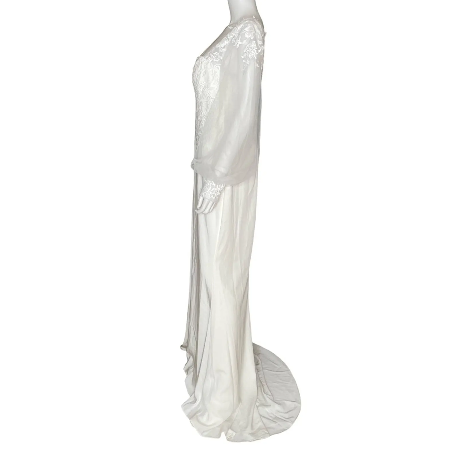 Lulus Timeless Adoration White Embroidered Bishop Sleeve Maxi Dress Womens Sz XL - Image 4