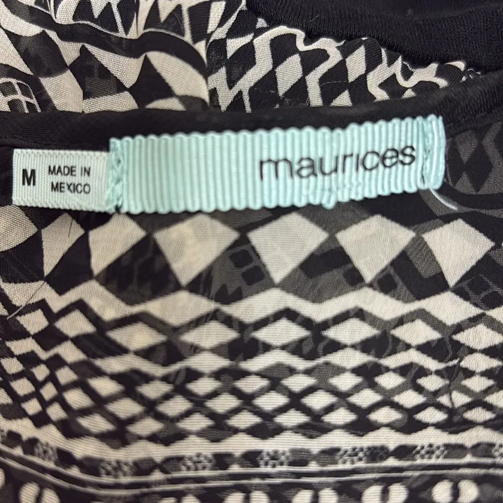 Maurices Dolman Top Fair Isle Aztec Sheer Keyhole Back Cap Sleeve Fitted Waist - Image 6