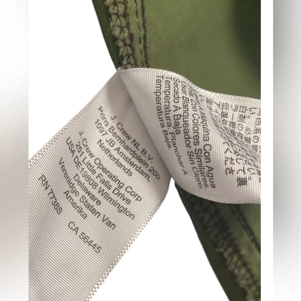 J. Crew Resin-Coated Twill Field Jacket, Mossy Brown Green sz M - Image 11