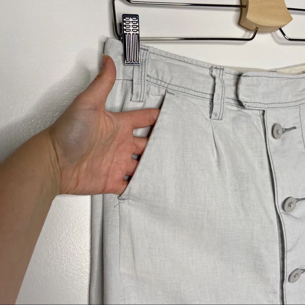 Paper Boy Button Front Linen Blend Skirt - Image 3