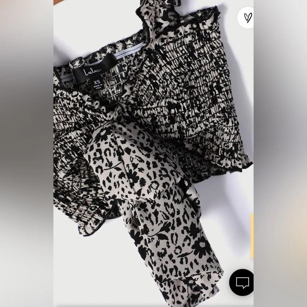 Lulus beneath the sun ruched elastic crop top tie black white NWT Size XS - Image 15