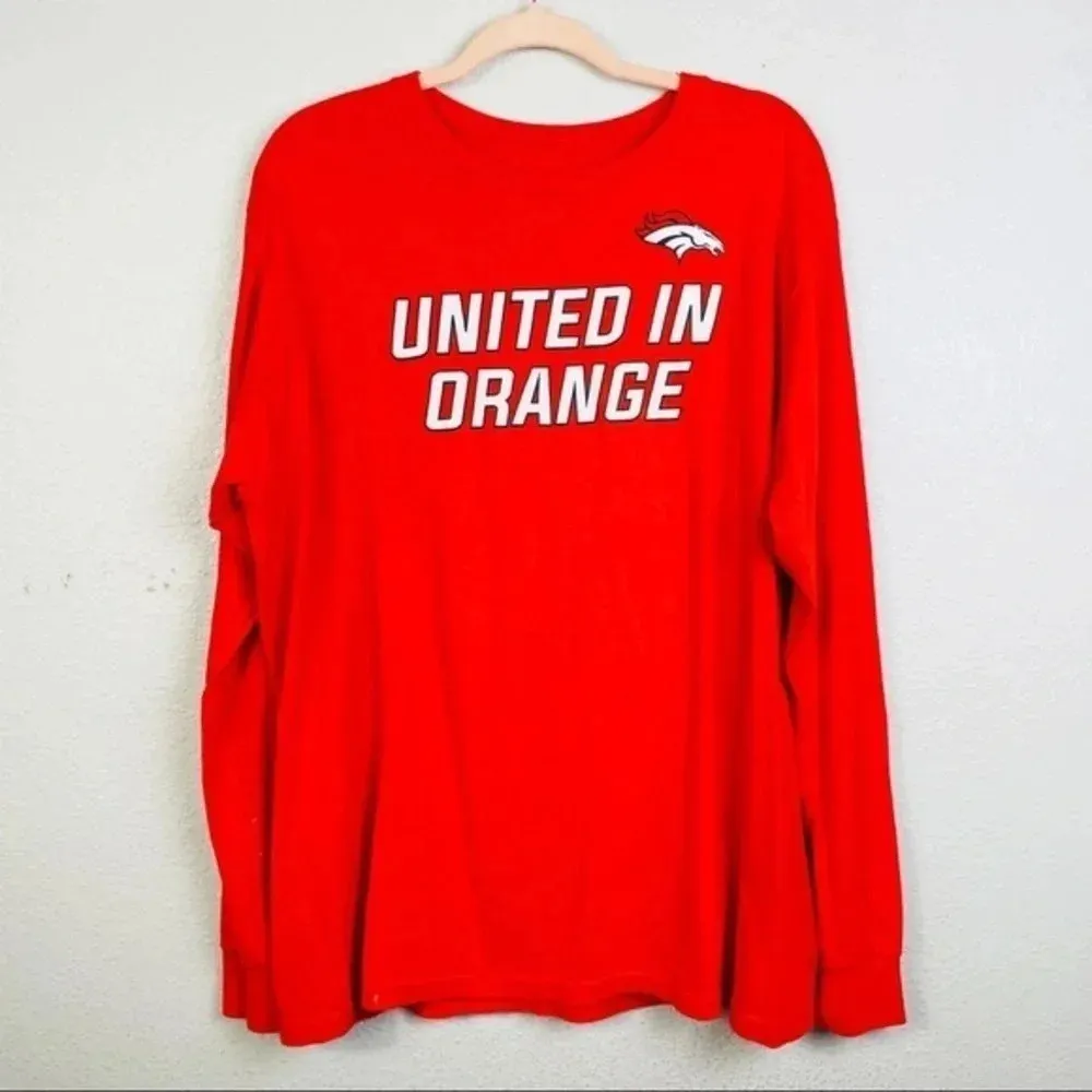 NFL Team Apparel Denver‎ Broncos United In Orange Long Sleeve Top XL - Image 4