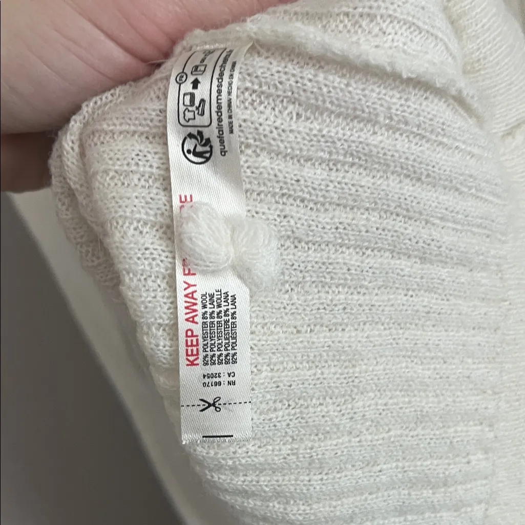 Daily Practice by Anthropologie Cream Ribbed Knit Sweater - Image 4