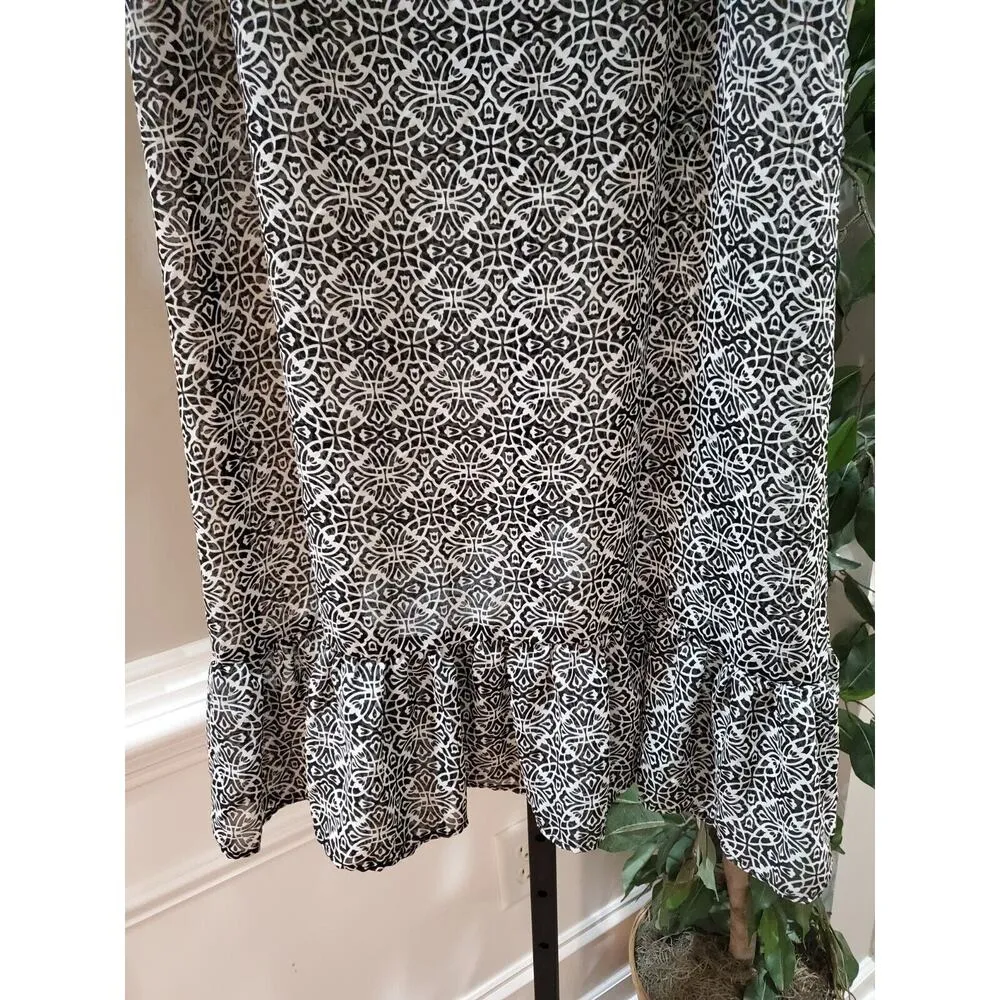 Heart Soul Women Brown Polyester Ruffle Comfort Elastic Waist Midi Skirt Size XS - Image 4