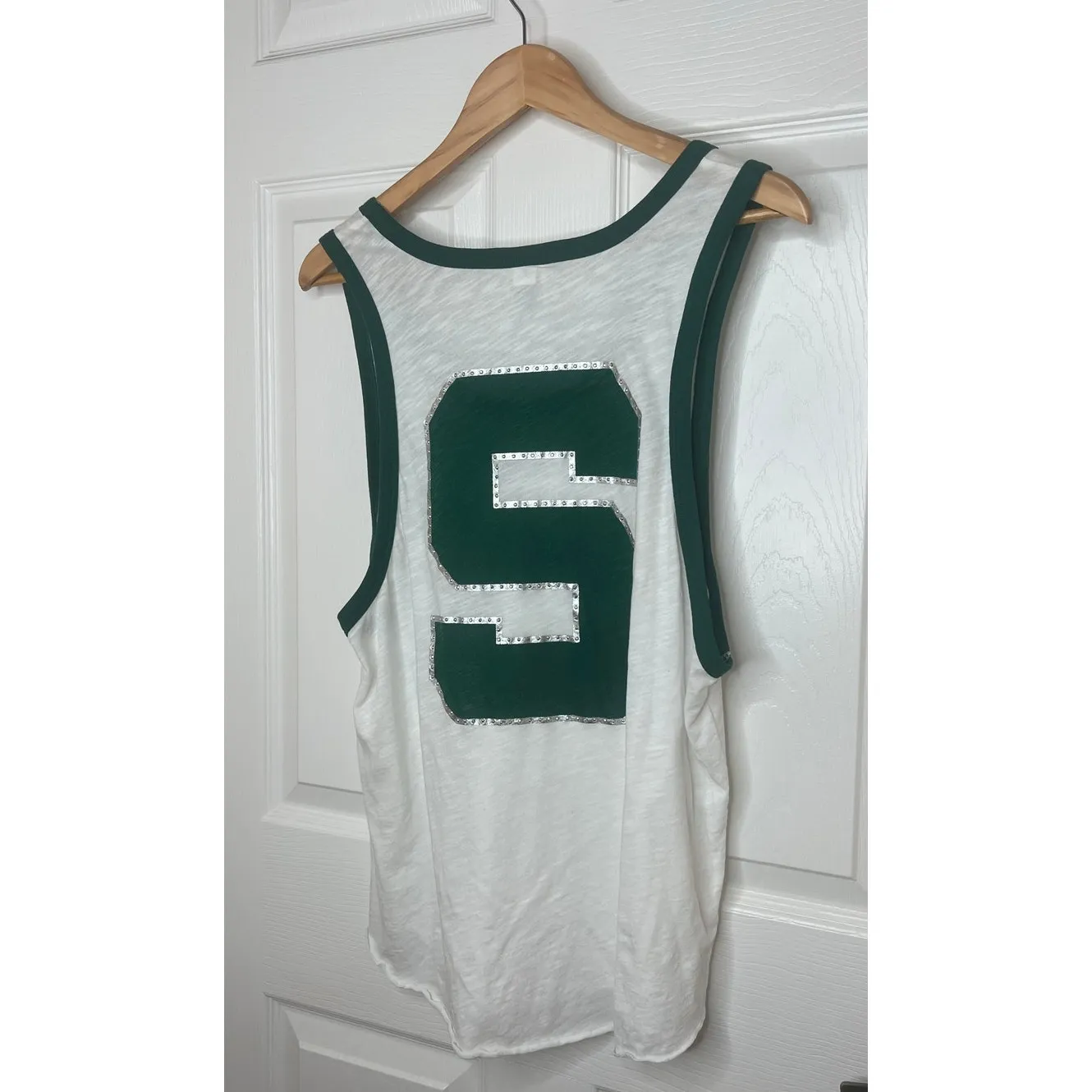 Victoria's Secret PINK Women's Michigan State Spartans MSU Tank Top Size Medium White - Image 9