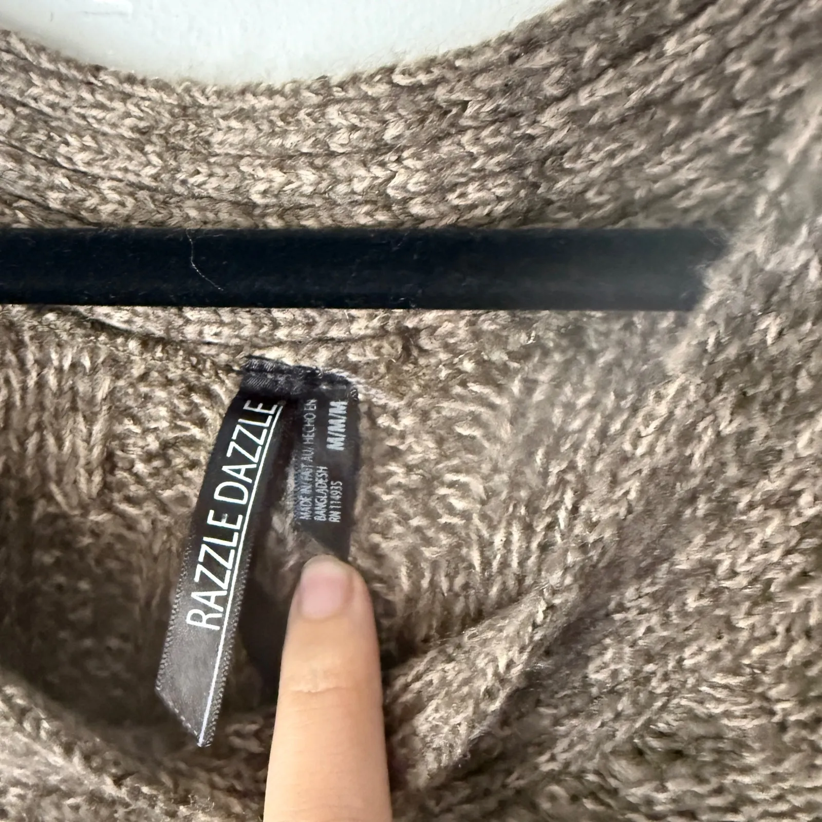 Razzle Dazzle Y2k Cable Knit Cap Sleeve Tunic Sweater Top M Cottage Academia Brown Size undefined - Image 4