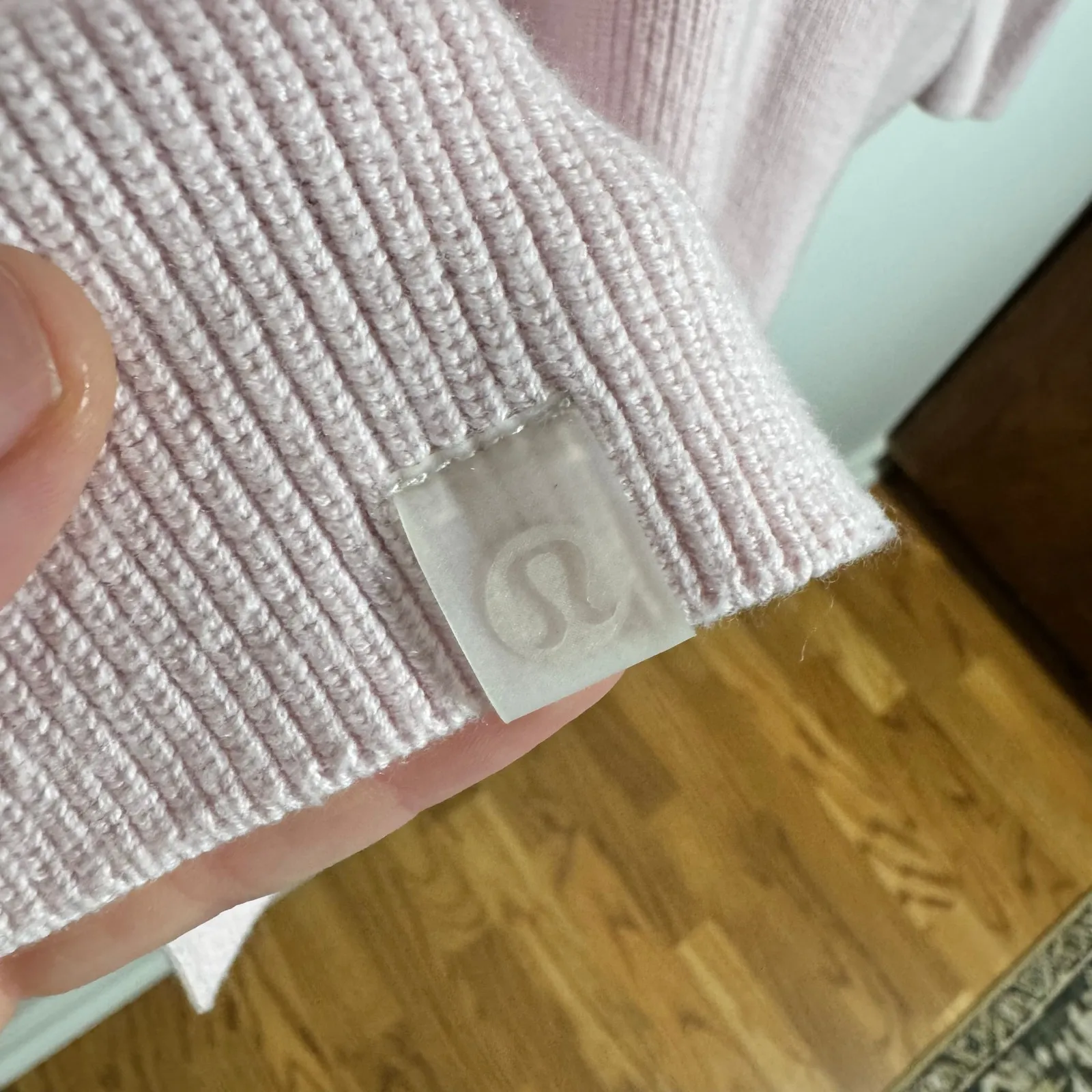 Lululemon Sweater Men M Light Pink Cotton Nylon Blend Crewneck Pullover Preepy - Image 8