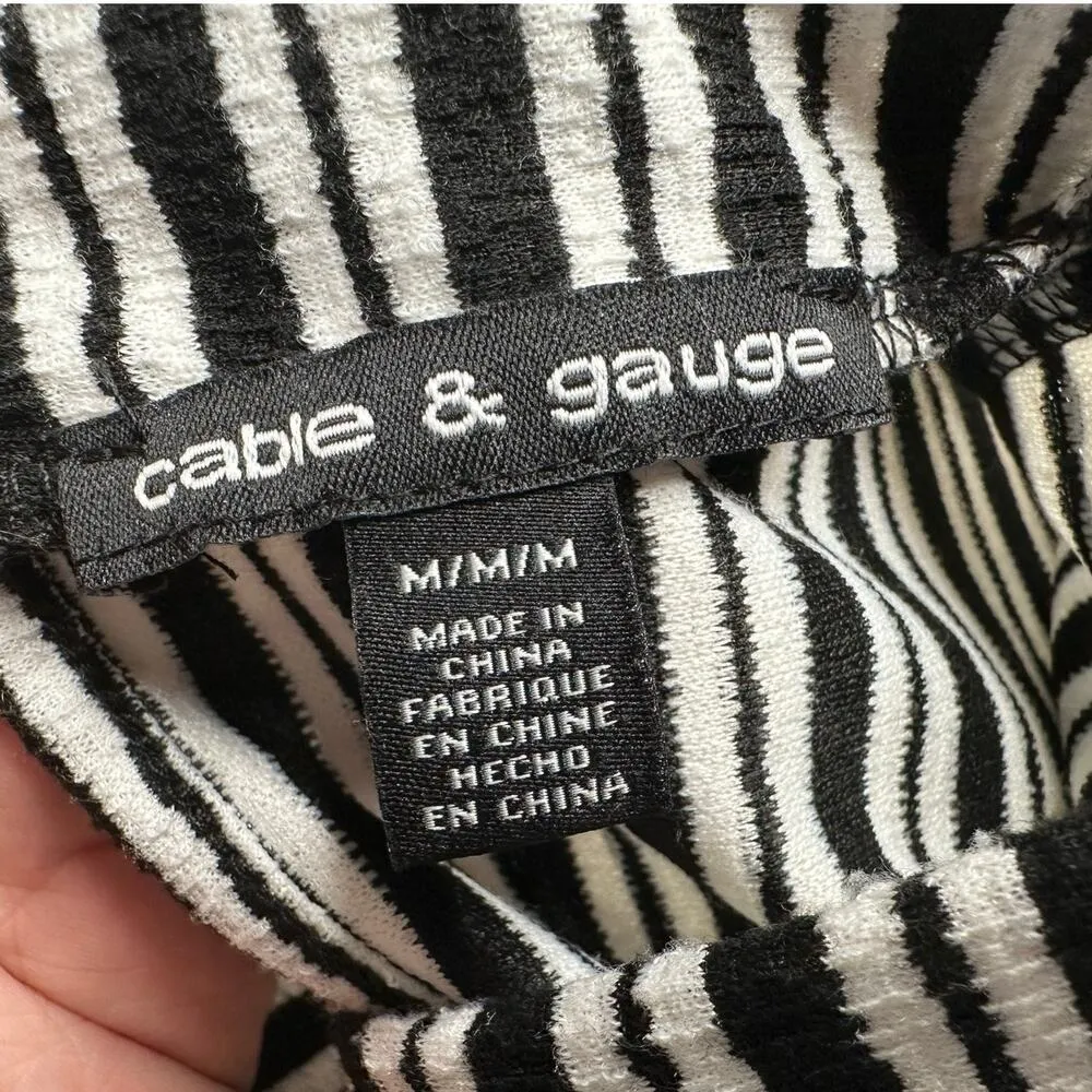 Cable & Gague: Striped Mock Neck Tank Top - Image 5