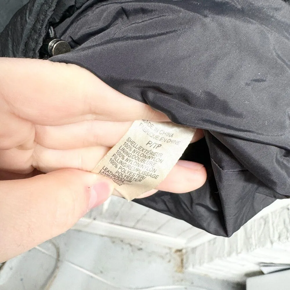 THEORY Jacket Women Size P/ Small Black Full Zip Hooded Double Pocket Black Fur - Image 3