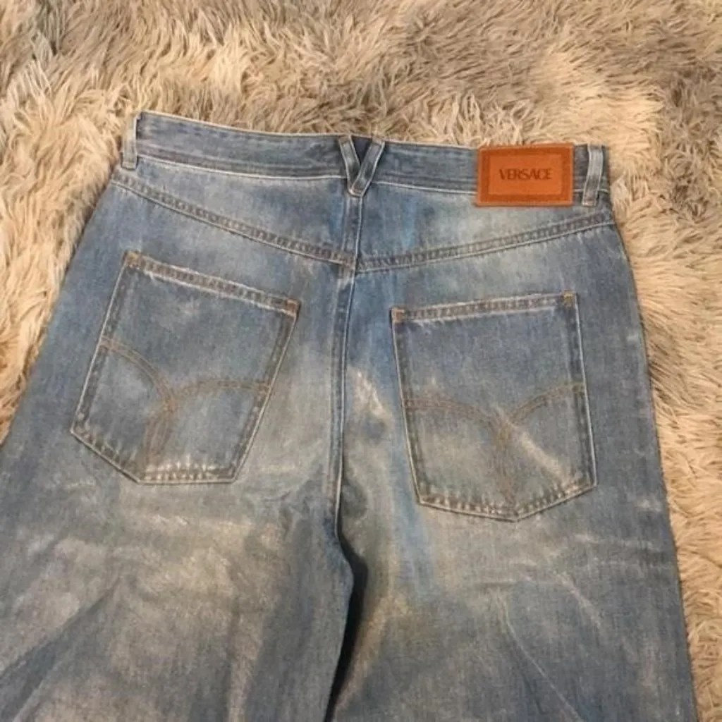 💯 New Authentic VERSACE High-Rise Cotton Jeans size 27 - Image 12