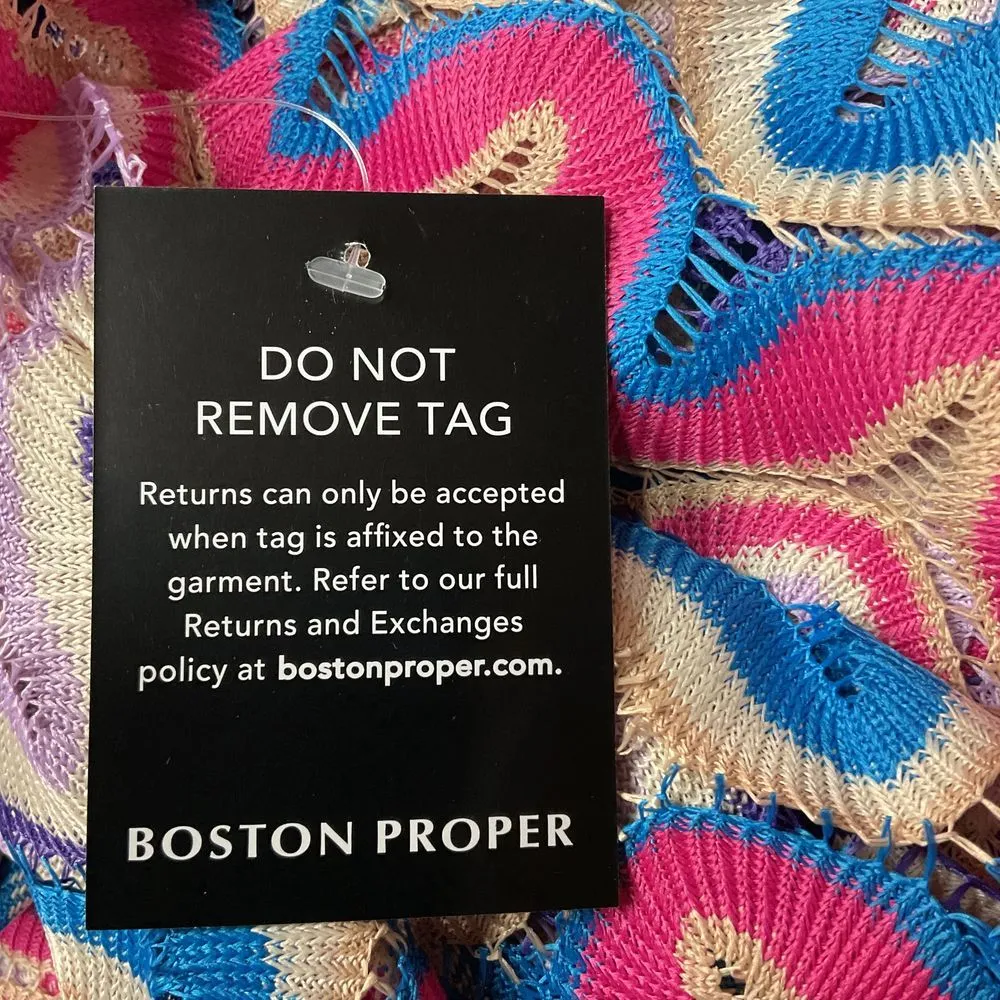 Boston Proper Women's Patterned Long Sleeve Duster Multi Size L Beach‎ Boho - Image 13