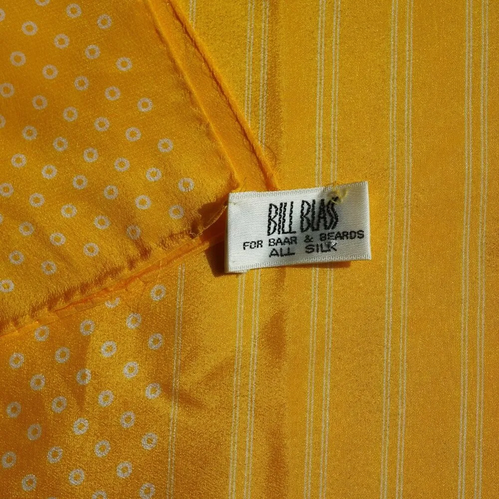 Yellow Polka Dot Striped Scarf Bill Blass for BAAR and BEARDS - Image 4