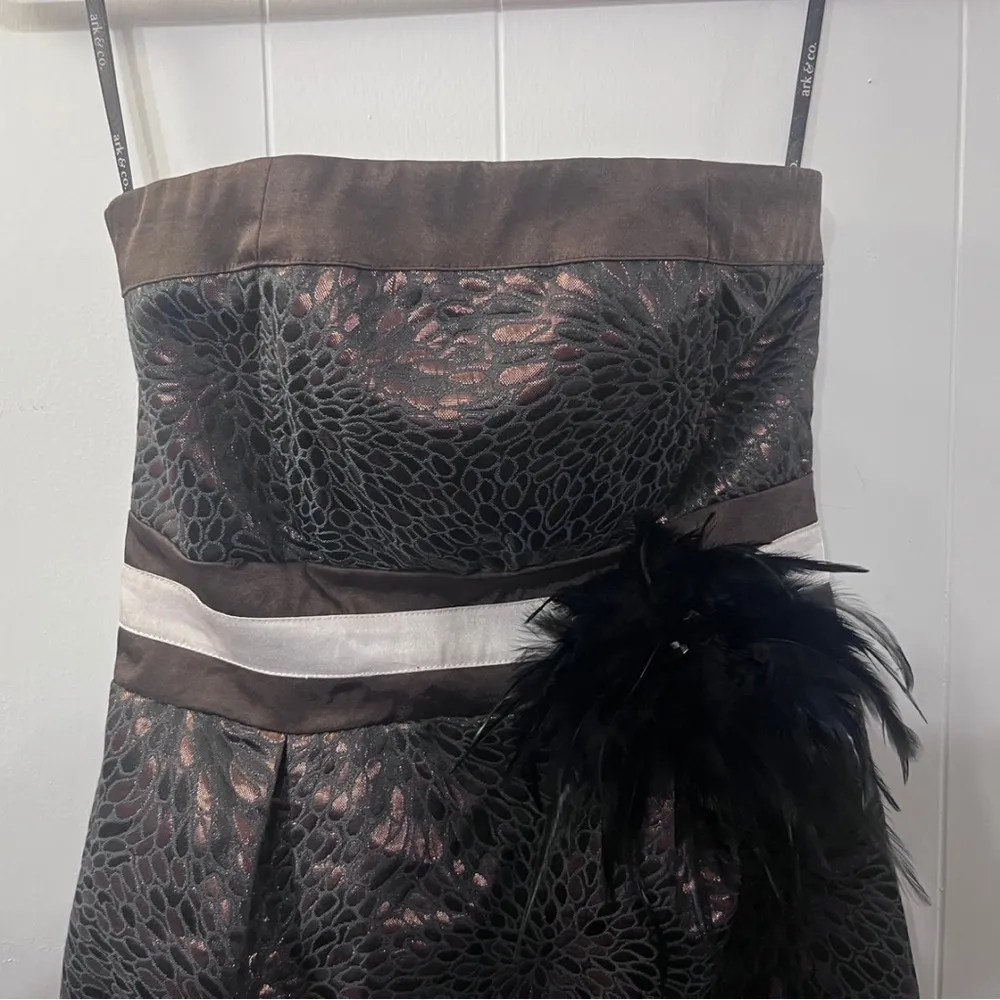 Ark & Co Strapless Mini Brown & Black Print Dress Size Small - Image 5