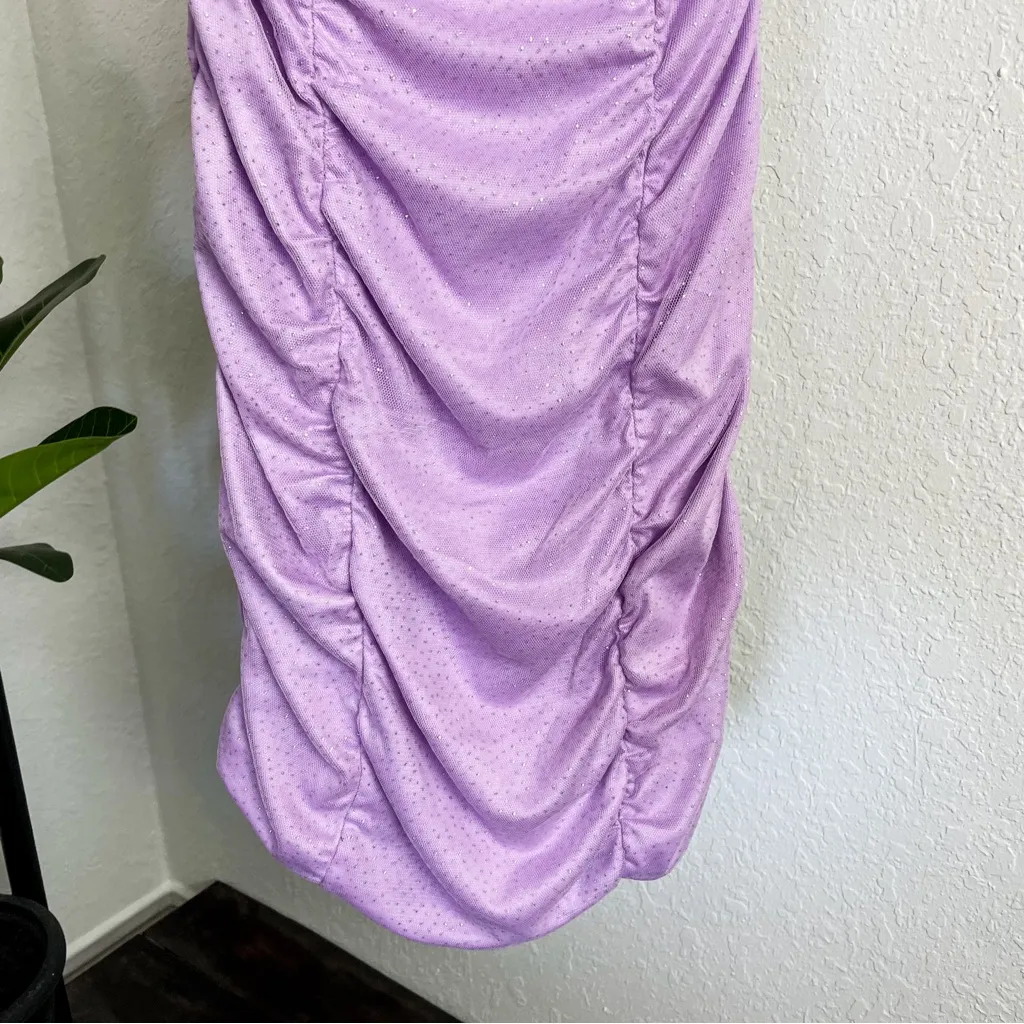 Forever 21 Ruched Glitter Bodycon Sweetheart Strapless Dress Size S - Image 4