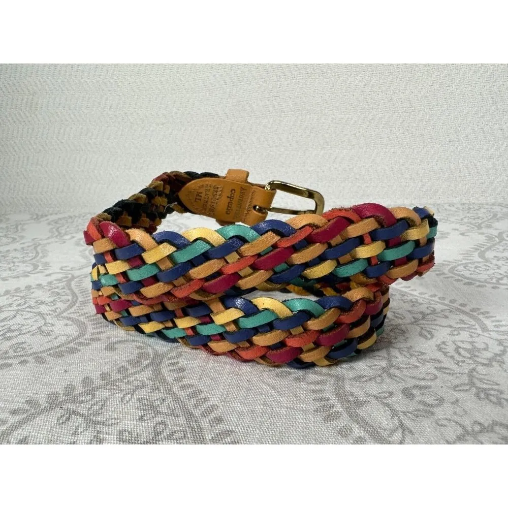 Vintage Statement Belt Womens Capezio M/L Argentina Wove Colorful Braided Retro - Image 3