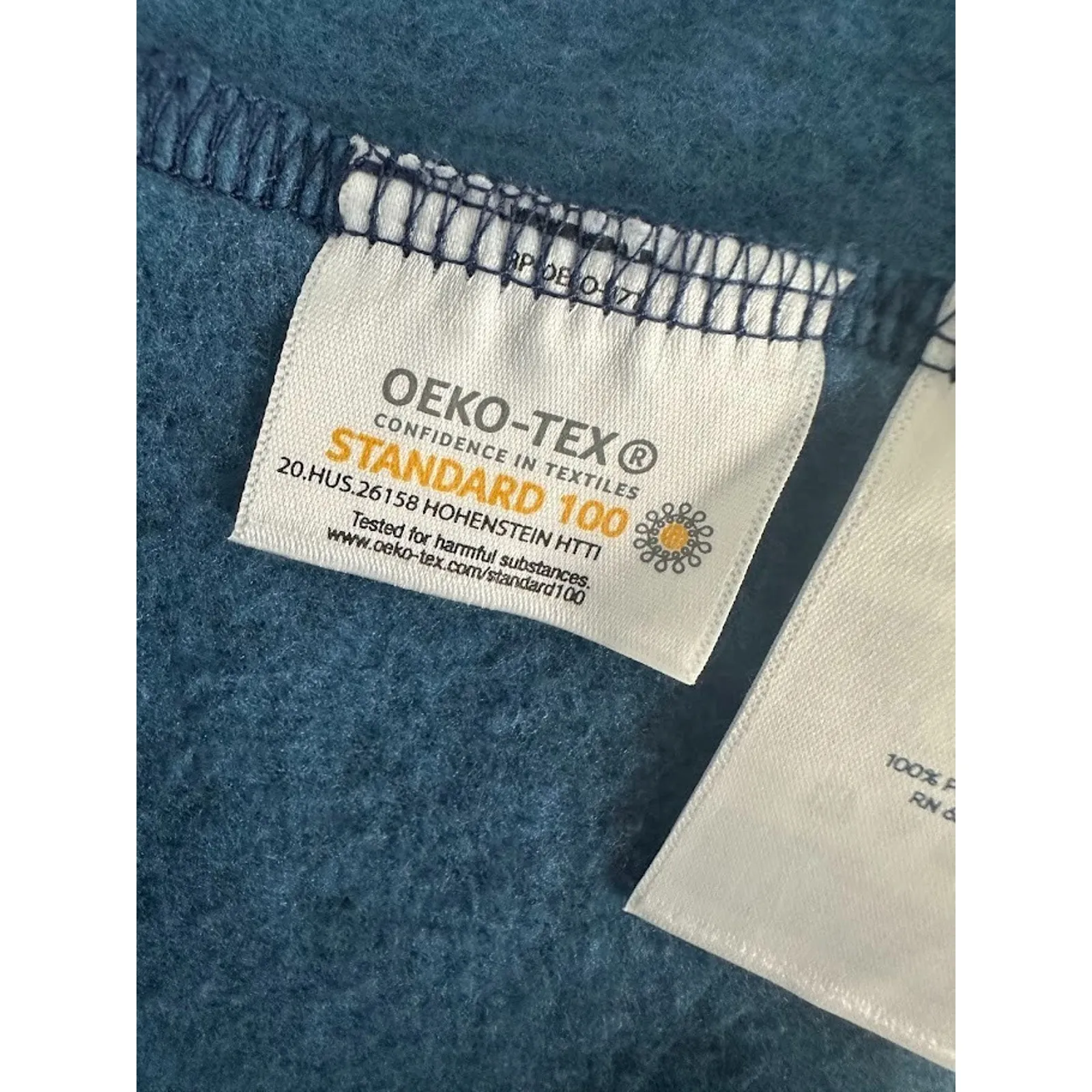 Lands End Blazer Womens M 10-12 Blue Plaid Knit Fleece Oeko Tex Pockets Office - Image 8