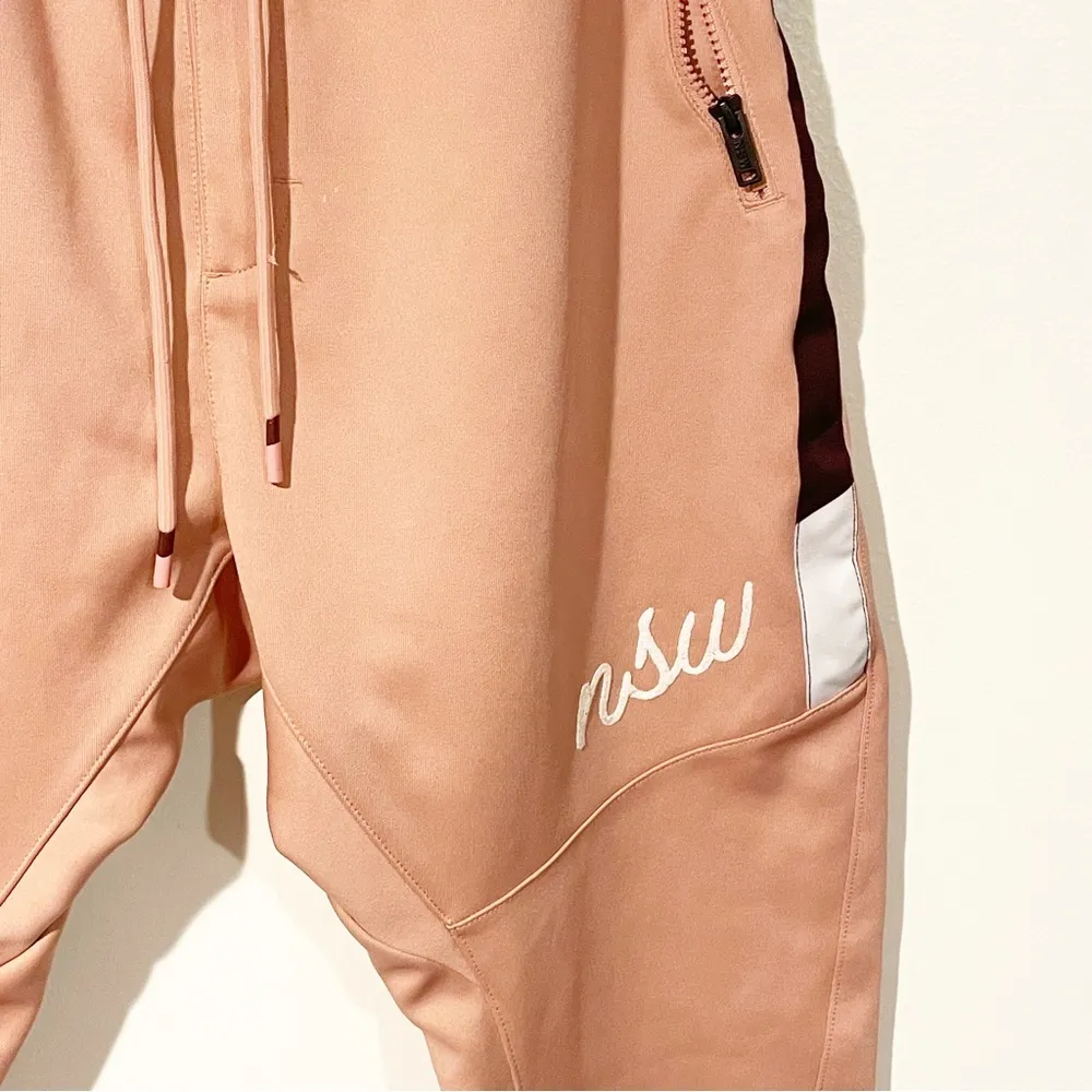 Nike Womens Size Medium Sport Wear NSW Track Pants Pink White Maroon Jogger - Image 2