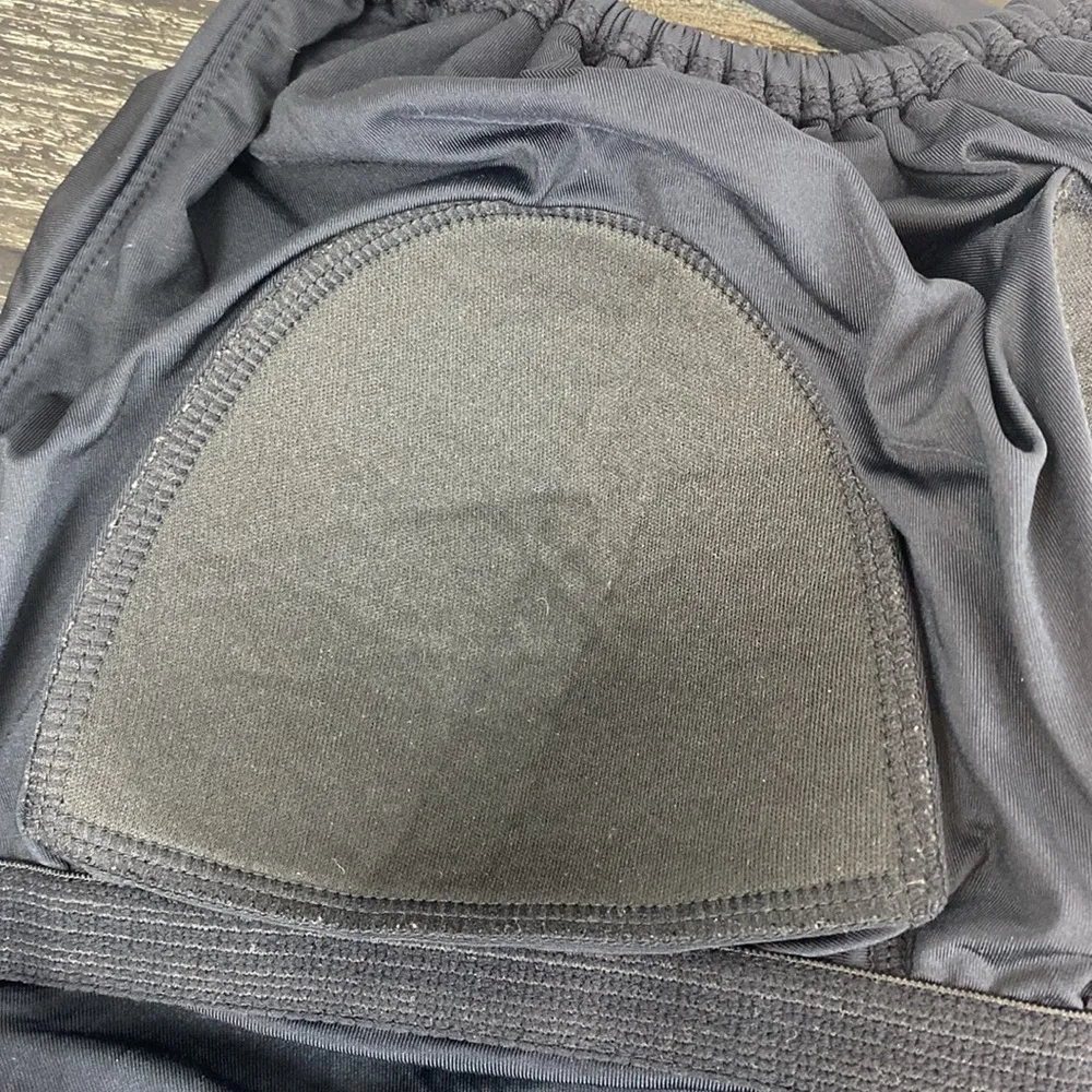 Badgley Mischka Black Drape Waist 1 Piece Bathing Swim Suit 10 - Image 5