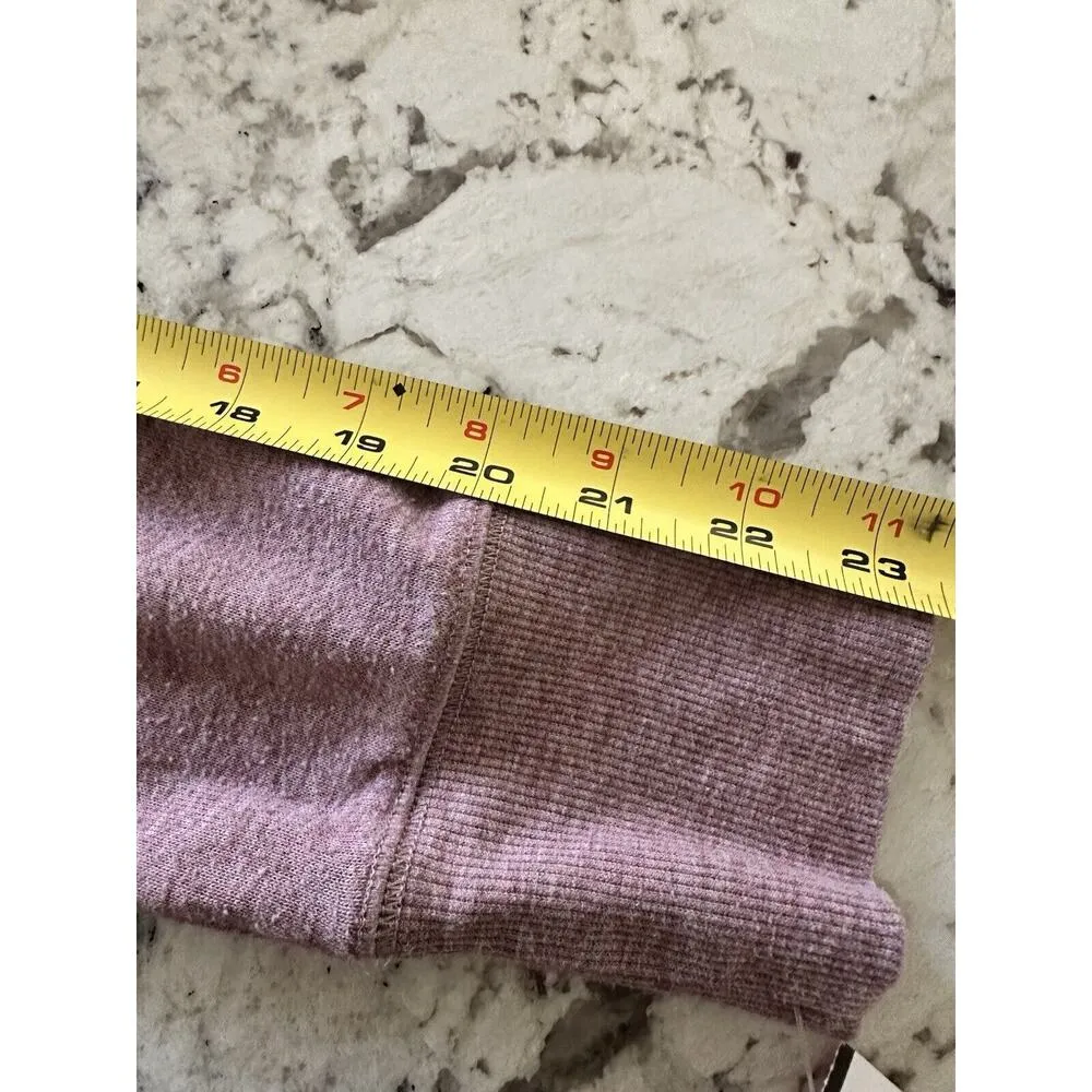 Alo Yoga Glimpse Long Sleeve Light Heathered Pink Split Side Size Small - Image 9