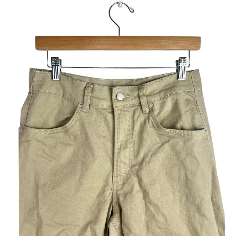 Oak + Fort Double Faced Beige High Rise Wide Leg Drawcord Baggy Trousers Pants 4 - Image 3