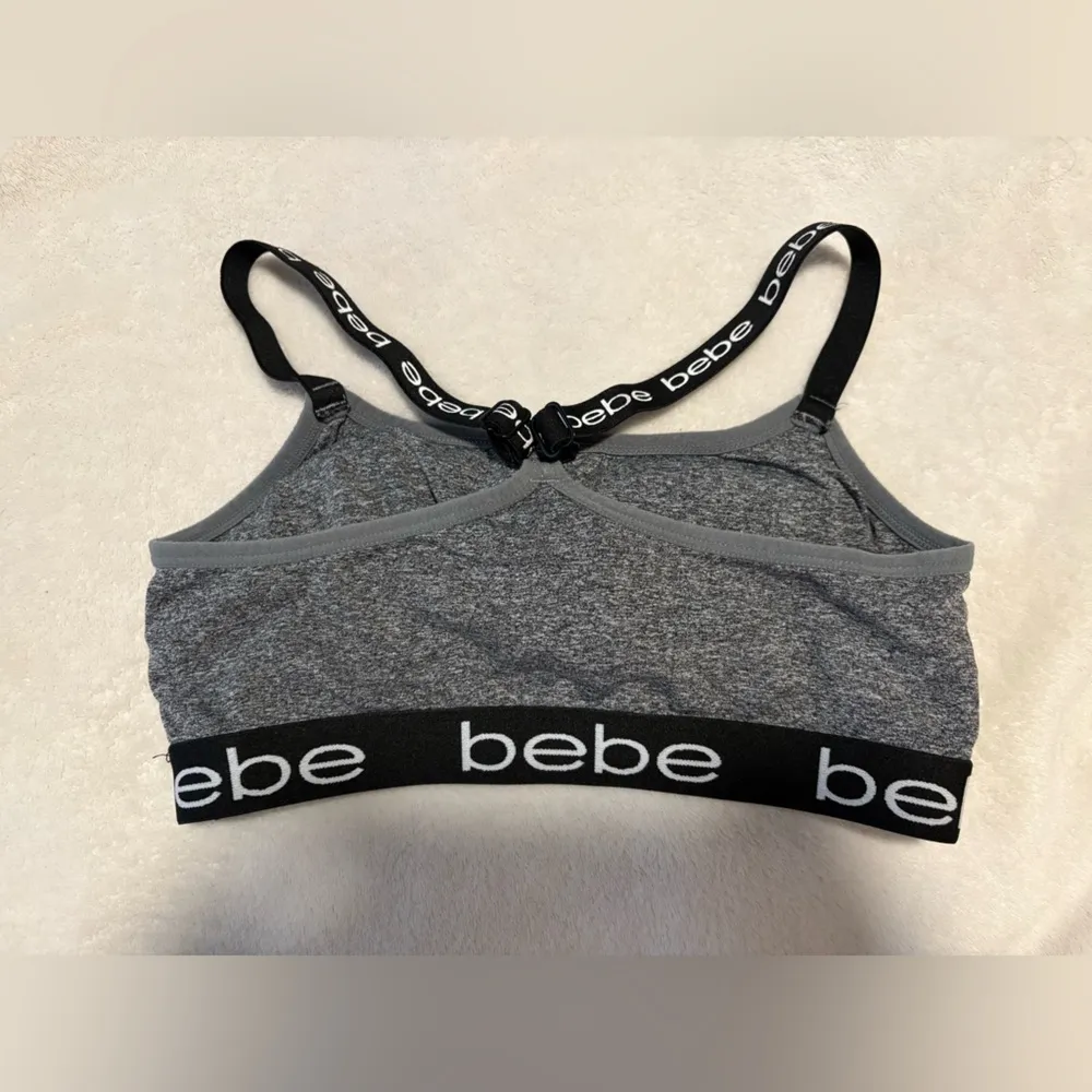 Bebe Gray Bralette with Black Straps - Image 2