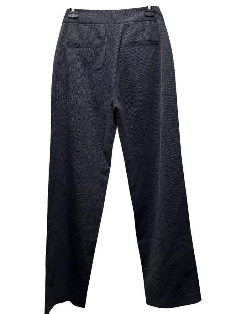 Theory Womens Wool Blend  Wide Leg Charcoal Dress Pants Size 4 - Image 2