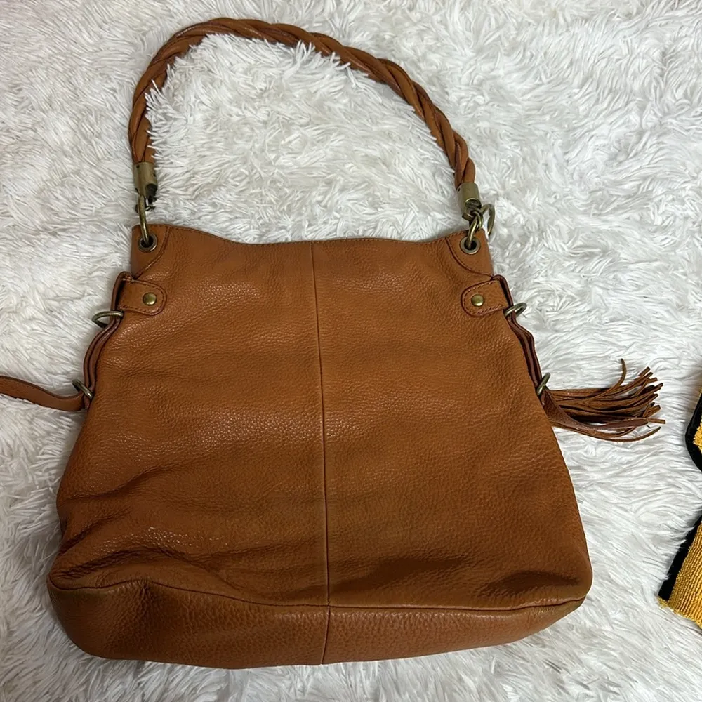 Alfani Leather Shoulder Bag with Braided Handle - Image 2