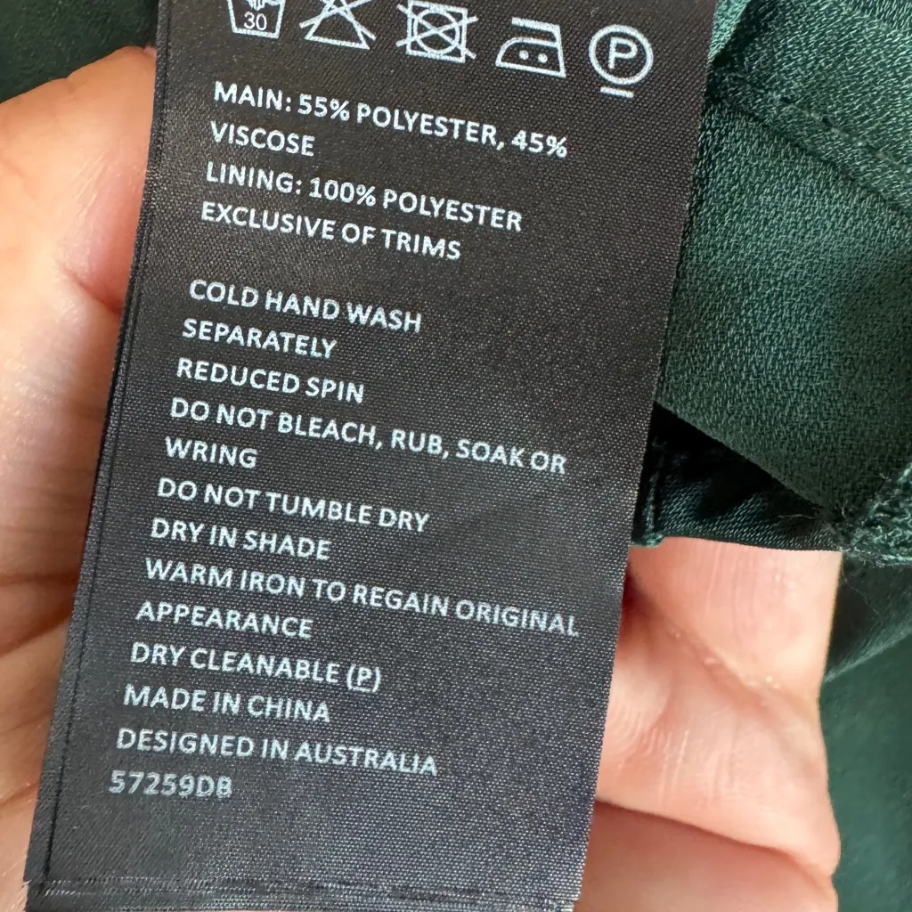 Bardot Milano Satin Mini Dress forest green size medium NWT - Image 7