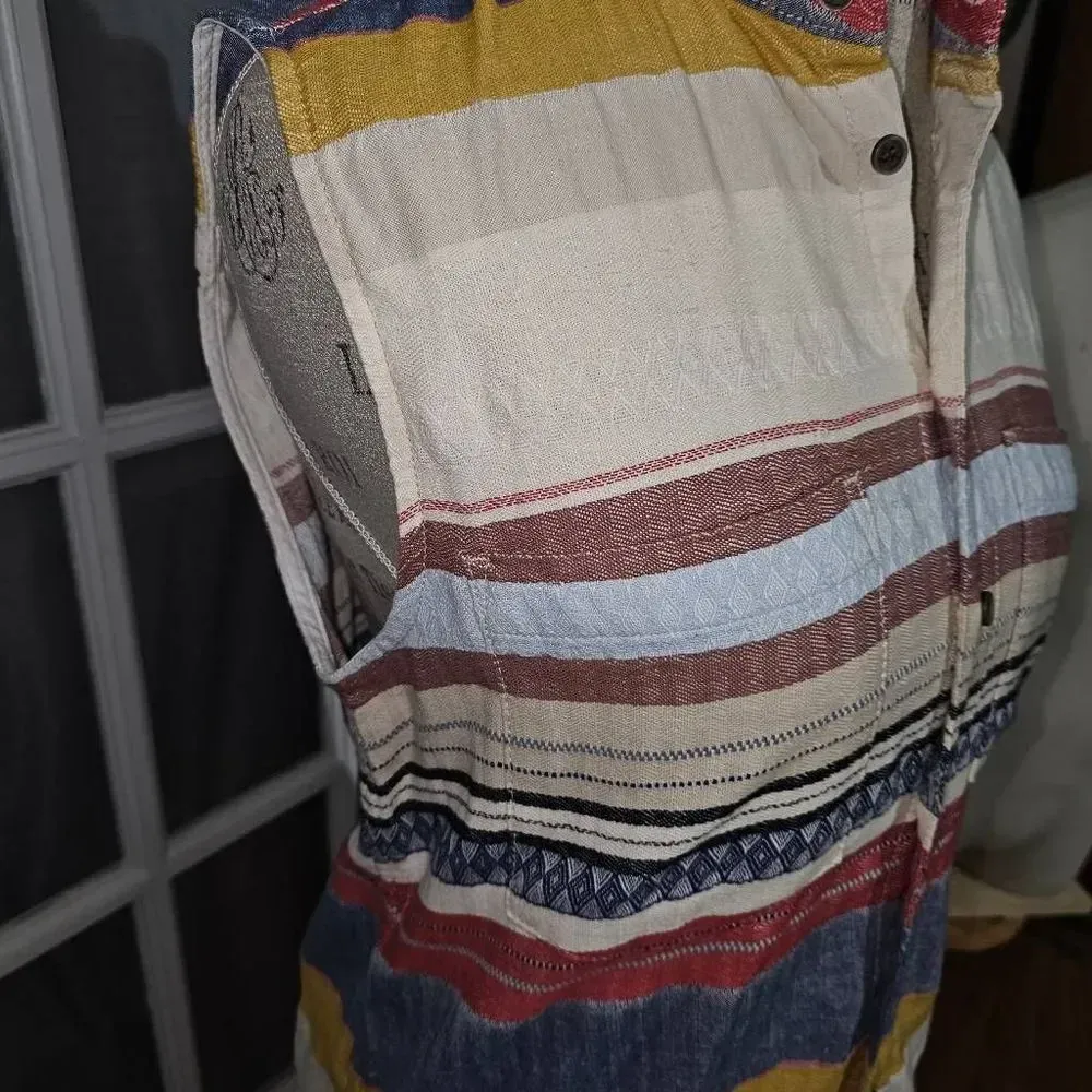 Mother Womens Goin South Sleeveless Shirt Dress Medium‎ Tan - Image 3