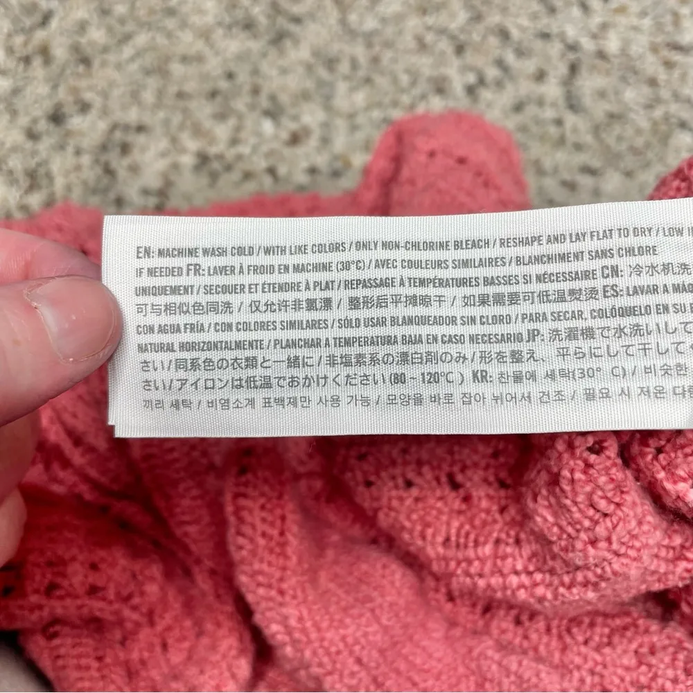 Mauve Pink Mixed Open Knit Long Sleeve Sweater Small - Image 7