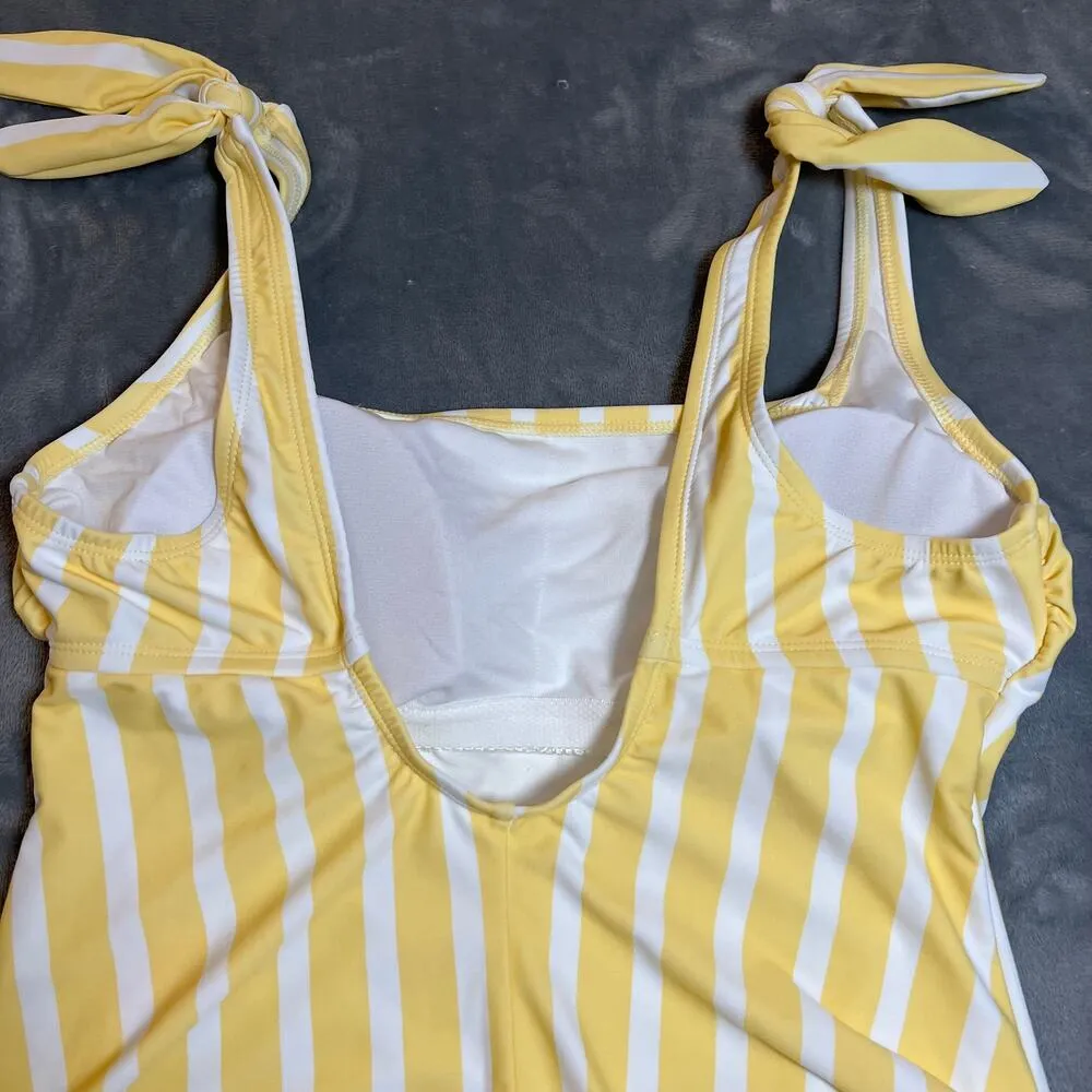 Kona Sol Women's Striped Square Neck One Piece Swimsuit Size Large NEW - Image 7