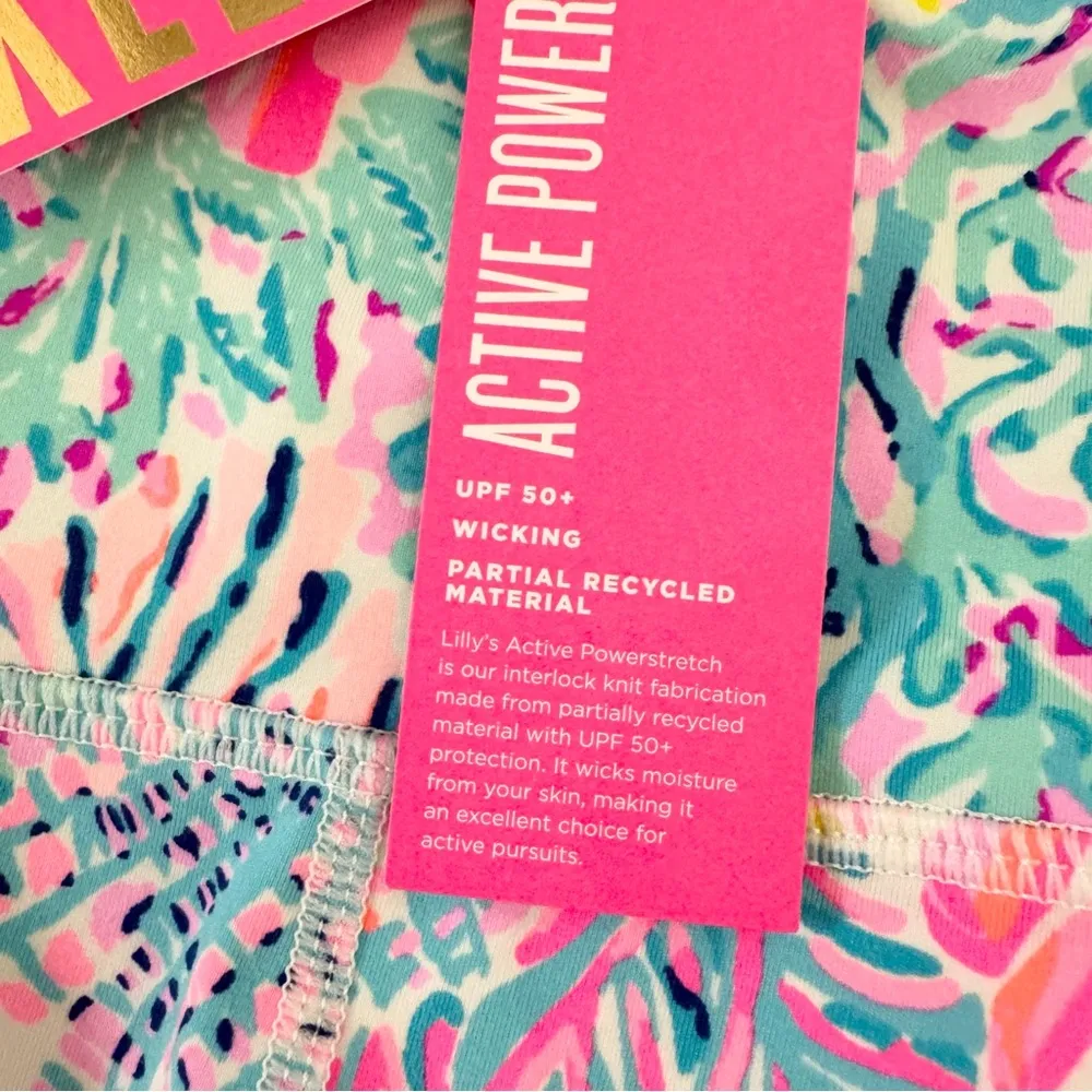 NWT Lilly Pulitzer Pink and Blue Paisley Print Leggings XL - Image 8