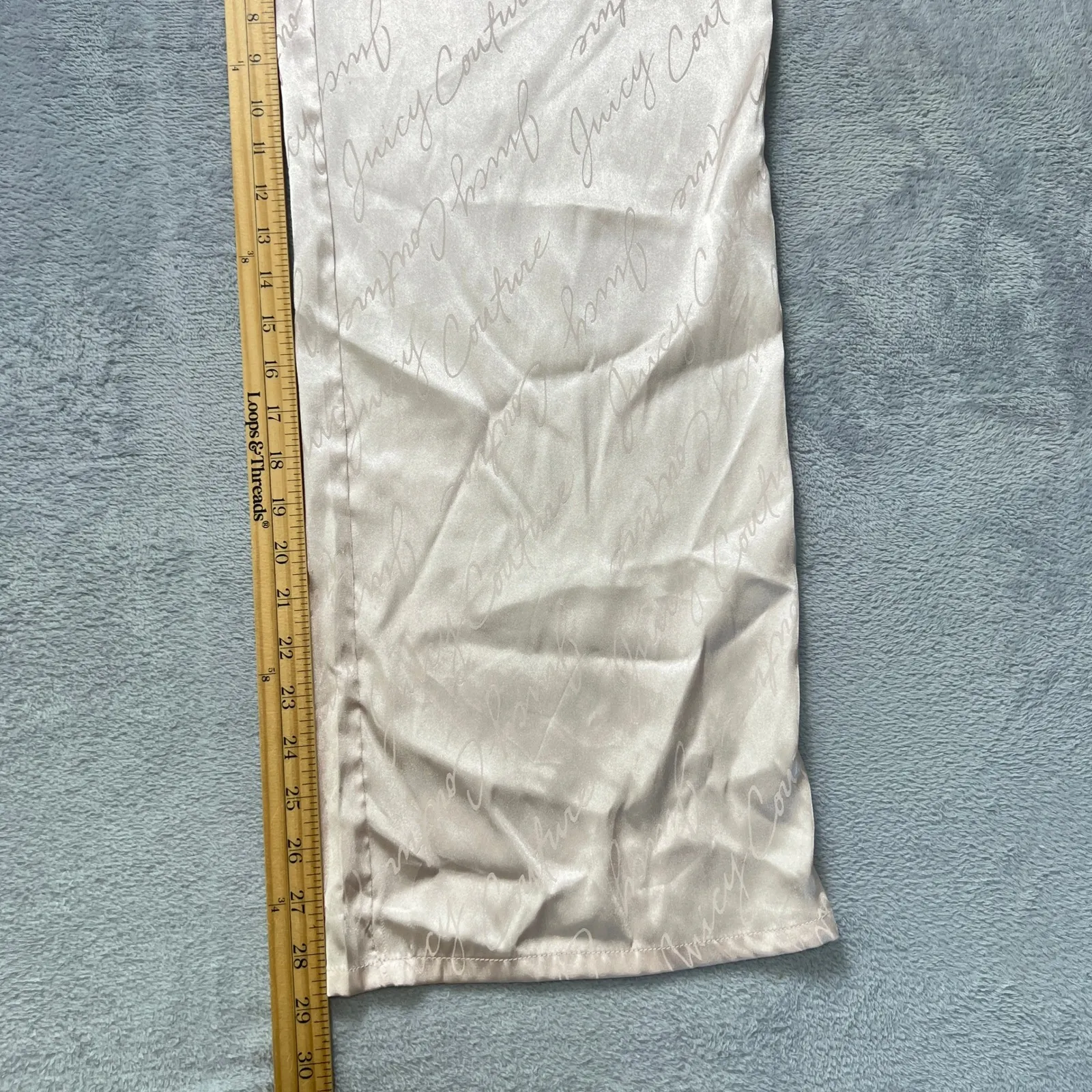 Juicy Couture Satin Pink‎ Logo Pajama Set Medium Sleepwear Cami & Pants Lounge - Image 8