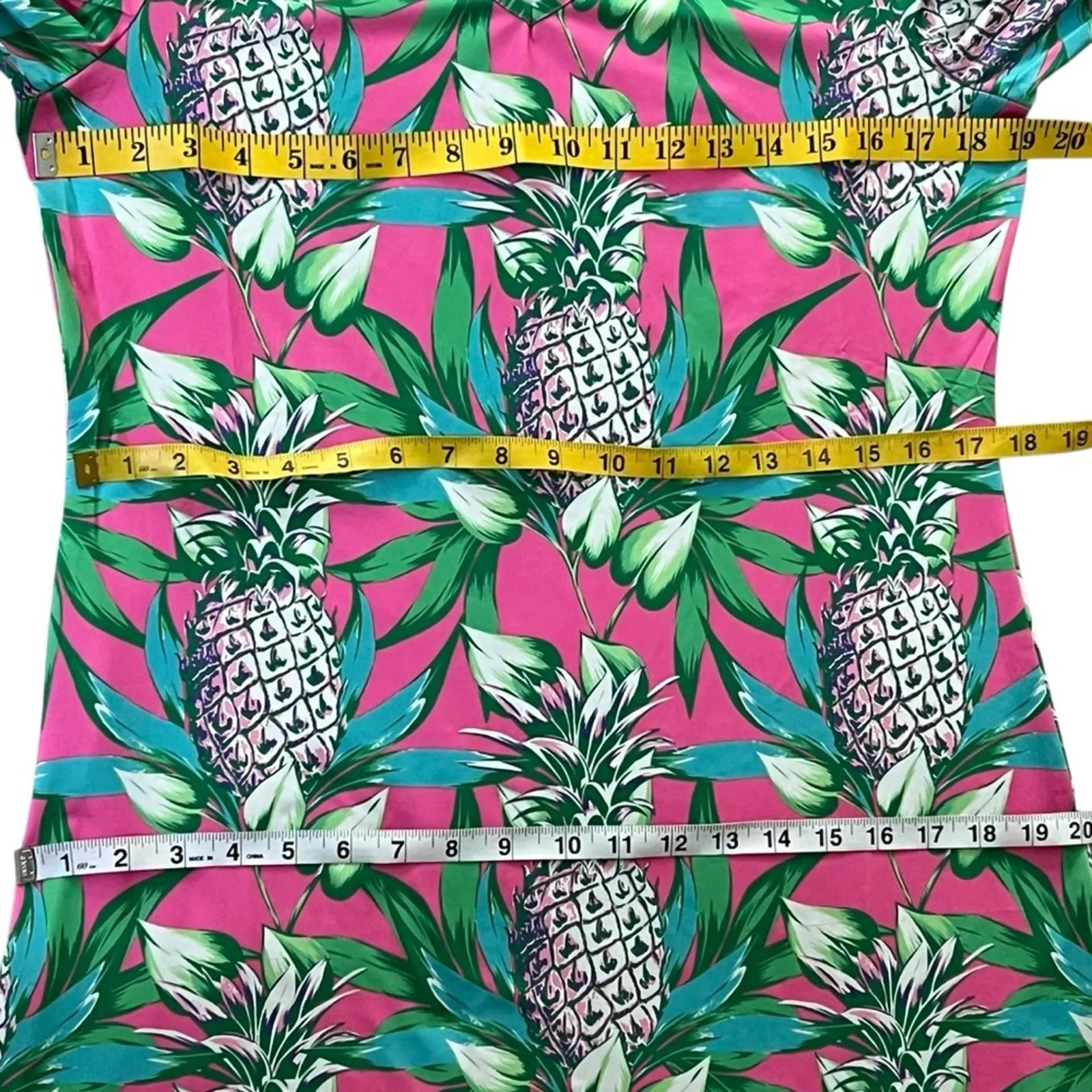 Banana Boat Dress Large Tropical Pineapple Sun Protect UPF 50 Resort Boho Cruise - Image 11