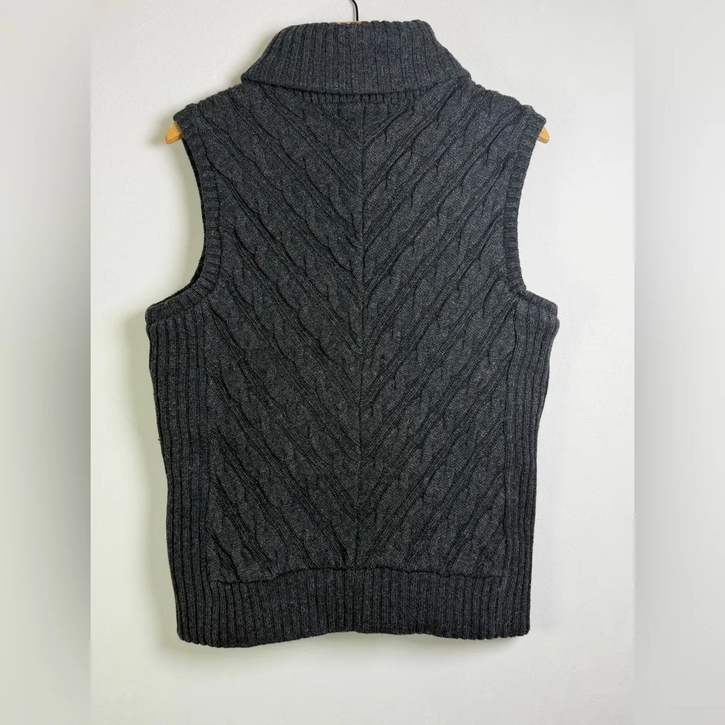 Eddie Bauer Women’s Wool Cable Knit Insulated Quiet Luxury Puffer Vest Sz L - Image 3