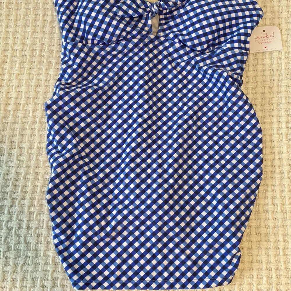 Isabel maternity white and blue maternity swim top size M Size M - Image 4