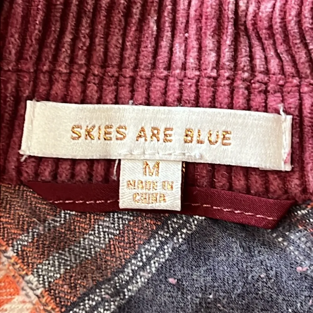 SKIES ARE BLUE Mulberry Corduroy & Flannel Jean Jacket Style Jacket Size Medium - Image 8